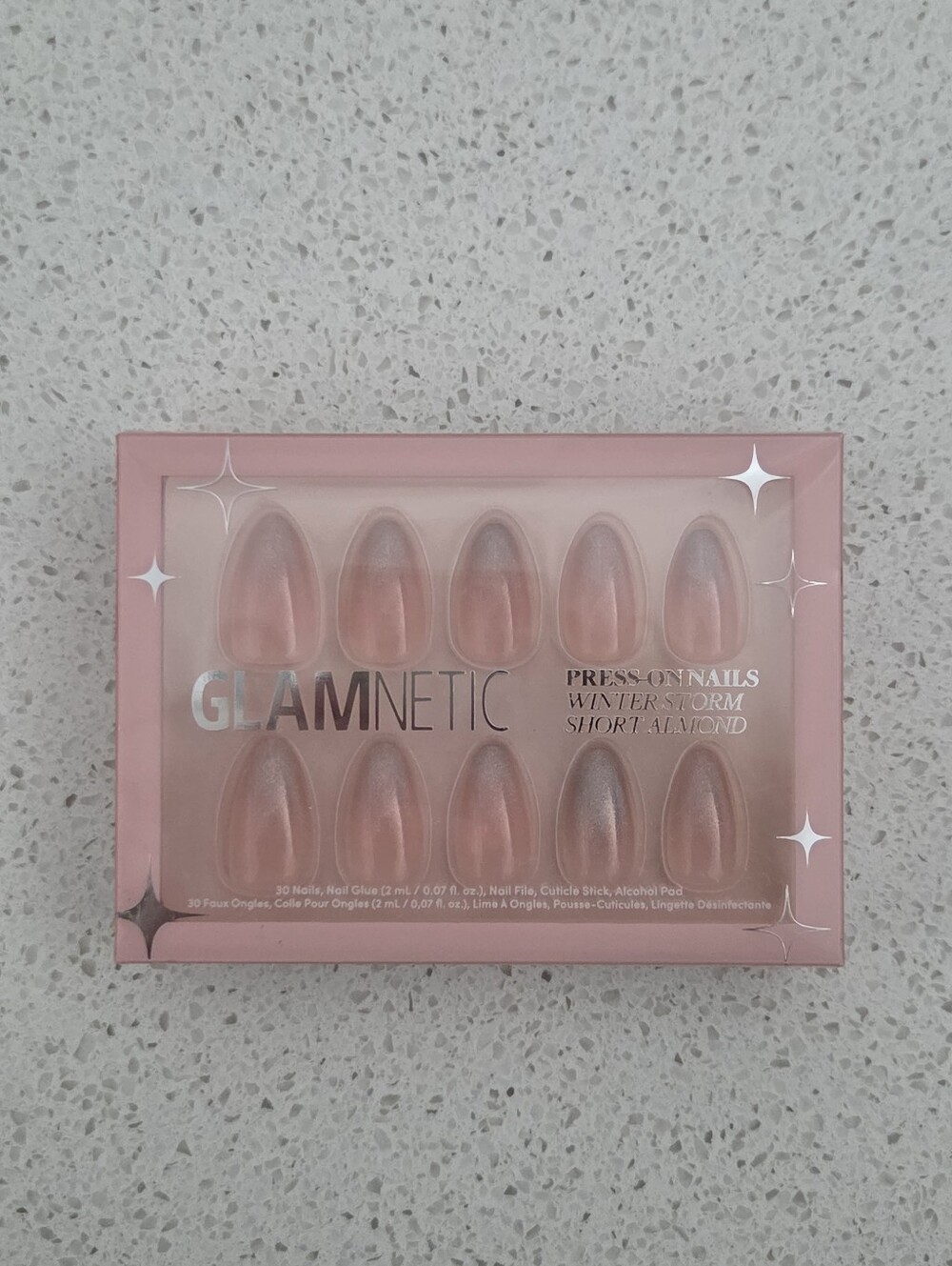 Glamnetic Press-On Nails - Winter Storm Short Almond (Pink)